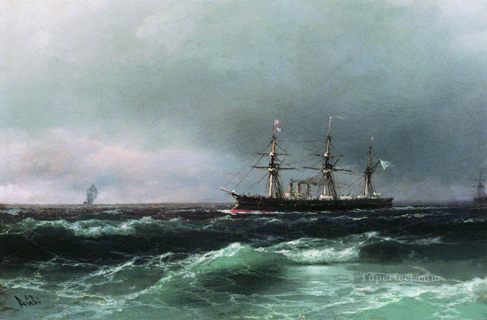 海の船 1870 ロマンチックなイワン・アイヴァゾフスキー ロシア油絵